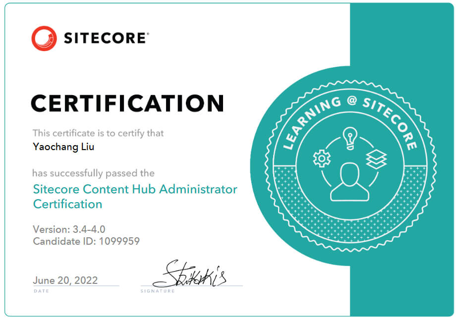 Leo from QEdge got Sitecore Content Hub Administrator Certification