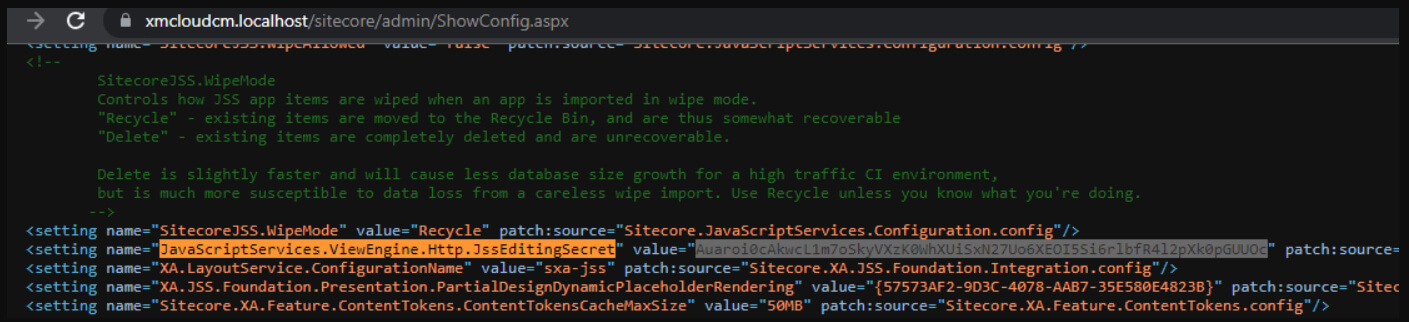 the value of JSS_EDITING_SECRET(1)